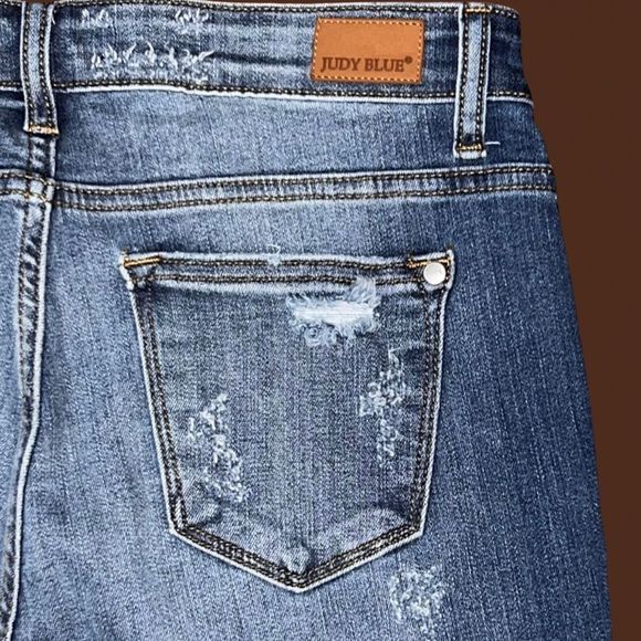 ⬇️ Judy Blue Distressed Leopard Print Skinny Fit Jeans Size 29x28 - Picture 4 of 5